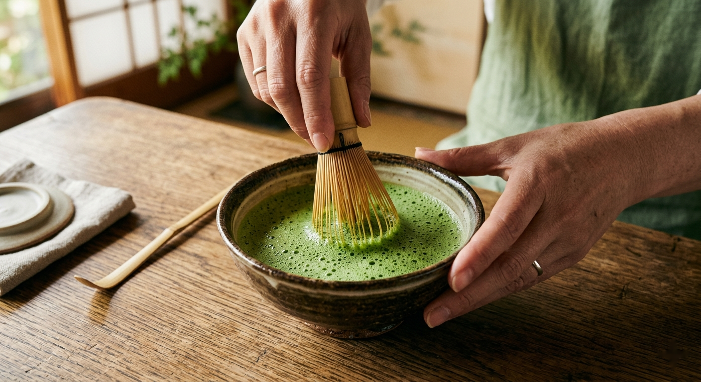 Call-to-Action Motiv mit Matcha-Branding